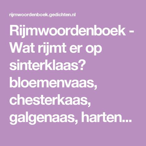 rijmwoordenboek sinterklaas gedicht.